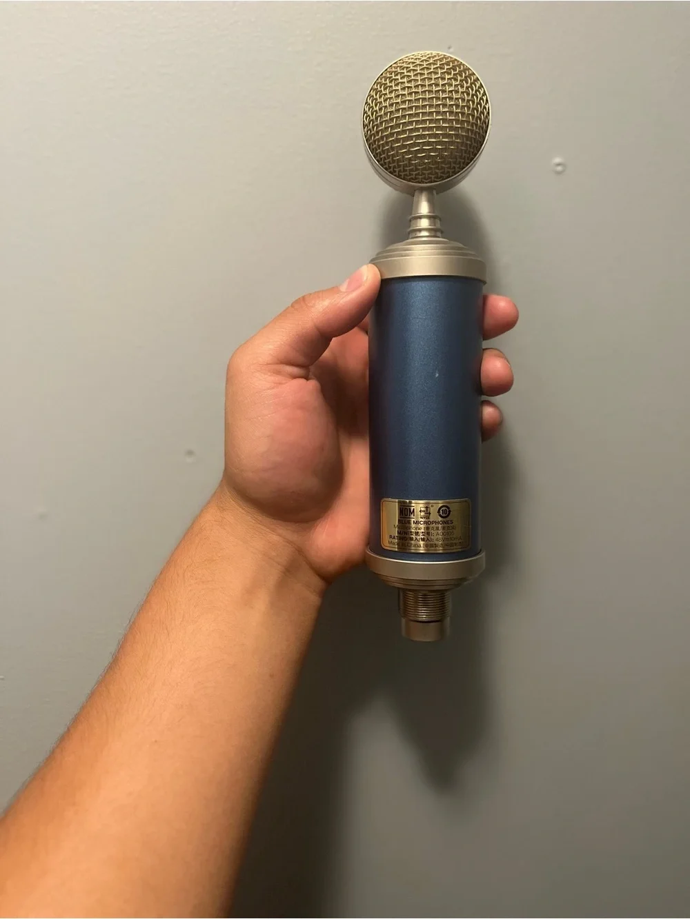 Blue Spark SL Bottle-Style Condenser Microphone — Blue and Gold